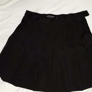 American Apparel Black Pleated Mini Skirt